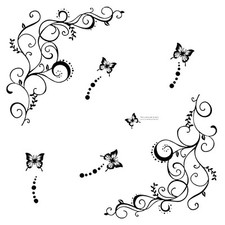 Hot Fashion Removable Vinyl DIY Black Nursery Flowers Vine and Beautiful Butt...