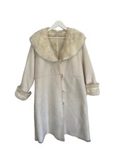 Vintage George Y2k 00s Afghan Coat White Long Size 20 18 16 Faux Fur Lined Long