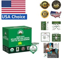 Low Acid Organic Mushroom Coffee with Cordyceps & Turkey Tail - Smooth Taste