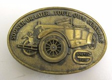 General Tire Sooner Or Later You'll Own Generals Brass Belt Buckle Rare
