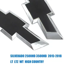 Set Of 2 2015-2018 For Silverado 2500HD 3500HD Front Rear Tailgate Bowtie Emblem