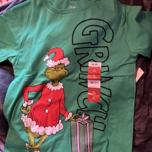 The Grinch Christmas Present SS T Shirt Unisex Youth Size M (7-8) - New.