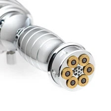 KiWAV chrome 1" grips x2pcs aluminum MAG44 cylinder barend cap for Harley bike ε