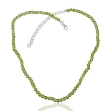 Peridot 925 Sterling Silver 16 Inch Beads Necklace Gemstone Jewelry