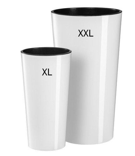 Blumenkübel XL + XXL weiß Rund Hochglanz Blumentopf Pflanzeinsatz Übertopf - Bild 1 von 7