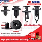 40Pcs Car Push Retainer Pin Body Bumper Rivet Trim Moulding Clip Accessories Set