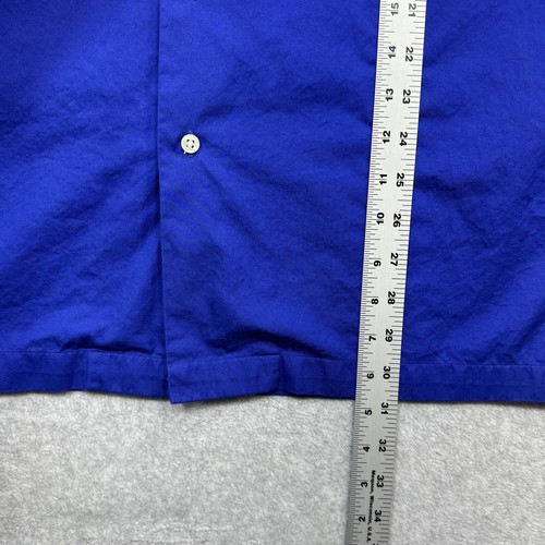 Polo Ralph Lauren Shirt Men Large Blue Steward Flap Pockets Loop Collar Preppy - Picture 8 of 12