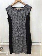 Ann Taylor Loft Dress Black Cream Print Sleeveless Lined Size S Small
