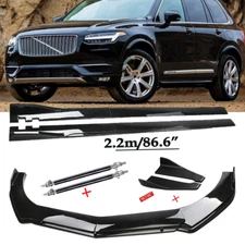 For Volvo XC60 XC40 XC90 Front Bumper Lip Spoiler Chin Splitter Gloss Black