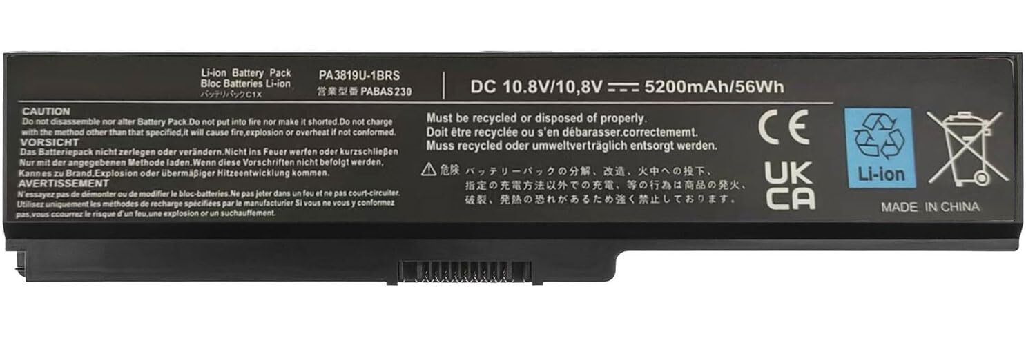 5200mah PA3817U-1BRS PABAS228 Batteria per Toshiba Satellite A660 C650 (l9m)