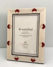 NEW Natalini Handmade 4 x 6 Italy Lacquer Photo Picture Frame Beige Cream Modern