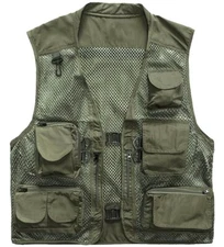 Marsway Outdoor Quick-Dry Fishing Vest Multi Pockets Mesh Vest Fishing Hunting M