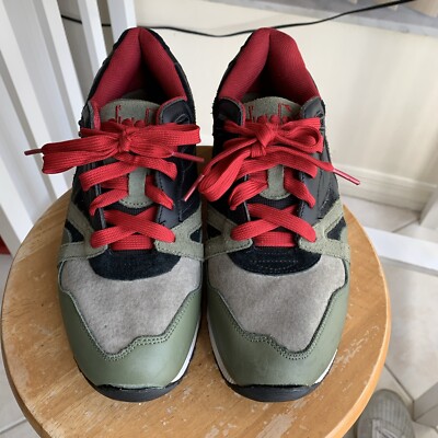Diadora N9000 Suede Olive Green Black Red Men's  Sz 7 Read Description