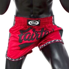 Fairtex Authentic Sport Muay Thai Boxing MMA Slim Cut Shorts BS1703 Red/Black