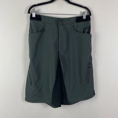 Zoic Ether Shorts Mens Large Gray Mountain Bike Zipper Pockets