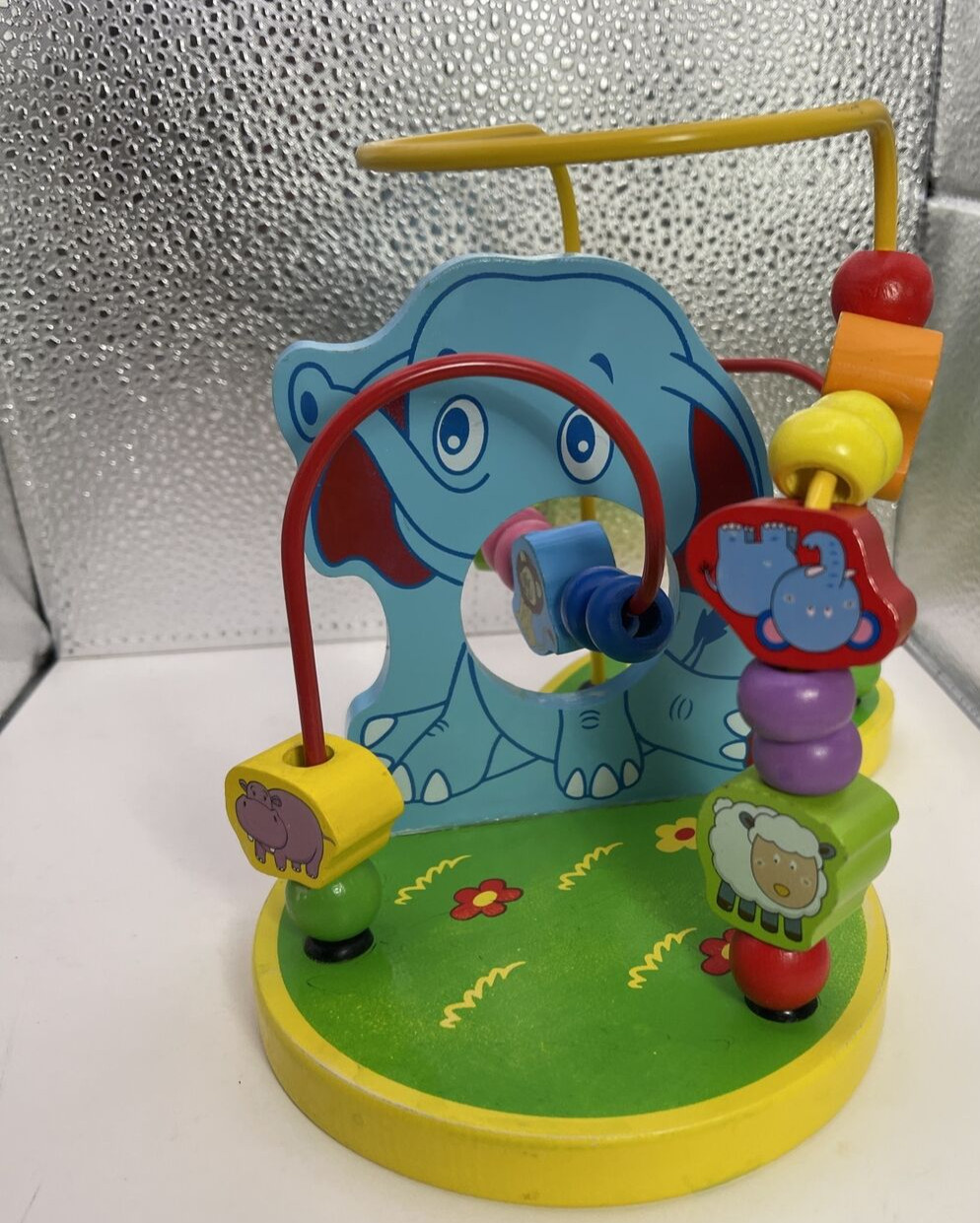 Learning Around Wooden Beads Toy Learning Bead Maze For Babies Elephant In Middl