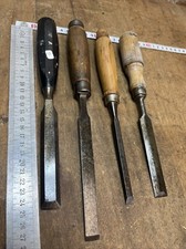 Bédane OLD TOOL outils Anciens lot 4 ciseaux à Bois   Outillage (réf n.3)