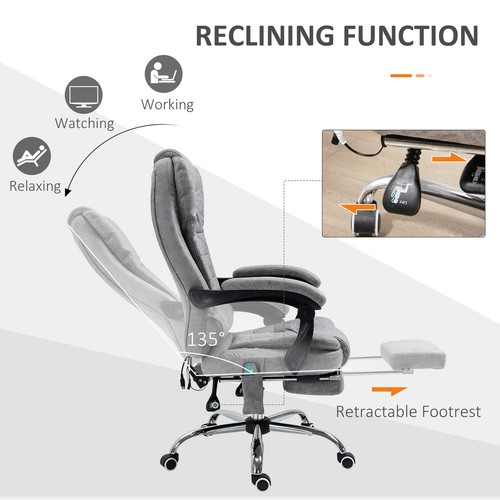 Vinsetto Ergonomic Heated 6 Points Vibration Massage Office Chair Grey - Picture 7 of 12
