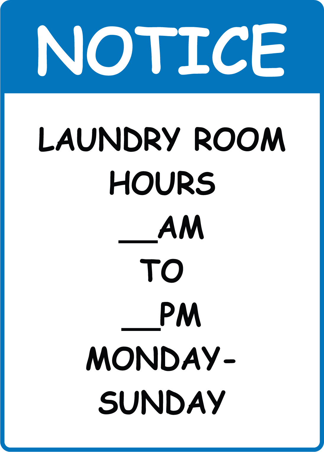 NOTICE LAUNDRY ROOM HOURS 1 Adhesive Vinyl Sign Decal eBay