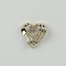 10k Yellow Gold, 0.50 Carat Diamond Womens "Heart" Necklace Pendant