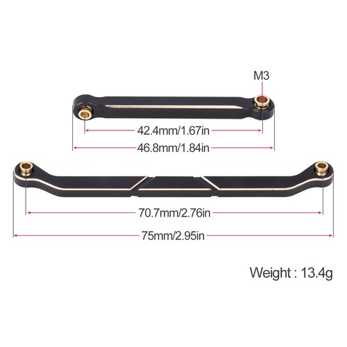 13.4g Black coating Steering Links Set For 1/18 RC Crawler Redcat Ascent 18 DIY - Picture 2 of 5