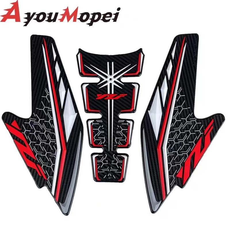 Tank Pad Sticker Fuel Gas Cover For YAMAHA YZF R3 YZF-R3 YZFR3 2019-2024 - Imagem 4 de 4