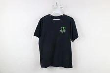 Vintage Mens Medium Distressed Monster Energy Drink Surf Surfing T-Shirt Black