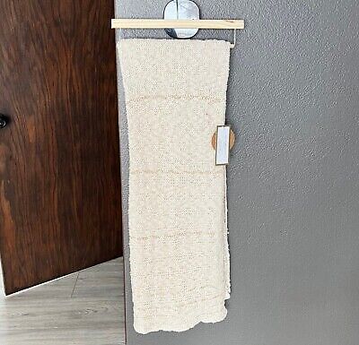 Cupcakes and Cashmere Woven Throw Blanket Cream Off White Gold Metallic Sparkles - Picture 7 of 7