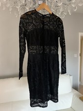 Missguided Lace Bodycon Dress, Size 10, Black, Worn Once