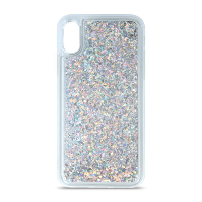 Für Apple iPhone 13 Pro - FUN CASE SPARKLE Flüssig  Case Hülle Schutz SILBER