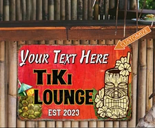 Tiki Lounge Sign Beach House Décor Backyard Tropical Surf Barbecue 108122002044