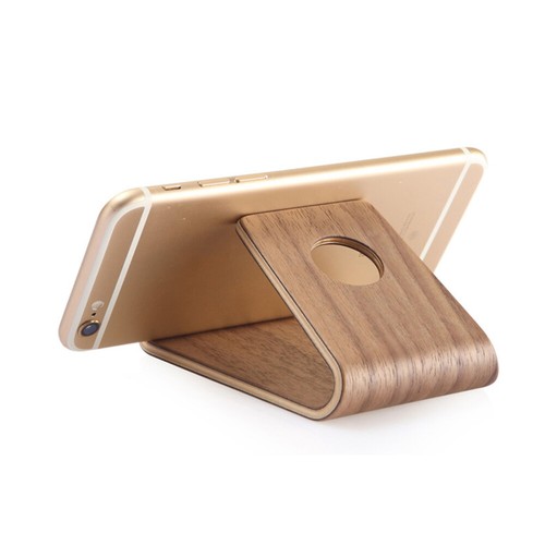 Wooden Mobile Phone Case Base Bracket Creative Curved Wood Desktop Phone Holder - Zdjęcie 9 z 12
