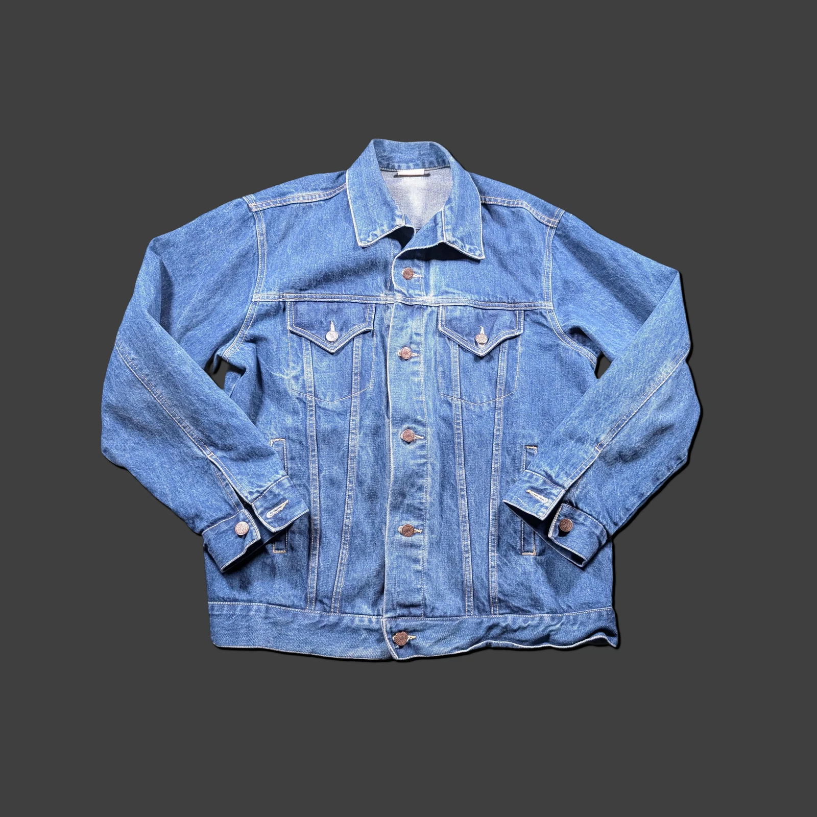 Large USA Made Denim Jacket, Size L, Blue Jean Outerwear