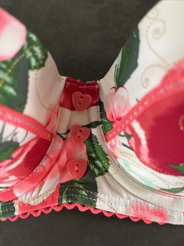 Französischer Damen-Bikini rosa & grün Blumenmuster Floozie Frost Größe 12 Unterteil 32B Oberteil - Bild 7 von 9