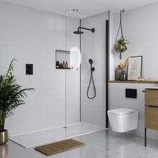Multipanel Large Tile Collection White Grey Shower Panels 598x2400 MT775