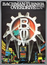 BACHMAN TURNER OVERDRIVE Thin Lizzy &ndash; rare vintage original 1975 concert poster