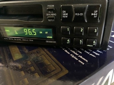 Alpine 7514 Car AM/FM Cassette Receiver w/ Orig Box 25w x 2 Vintage  VG CD-Ctrl