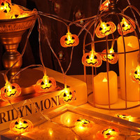 Halloween KüRbis Lichterkette 3M 20 LED Batterie 6H Timer Orange Outdoor