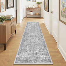 Washable 2X8 Runner Rug - Non Slip Vintage Kitchen Runner Rugs Low-Pile Distress