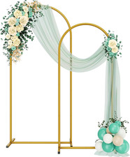 Metal Arch Backdrop Stand 2 Set 6FT/5FT , Gold Wedding Arch Frame