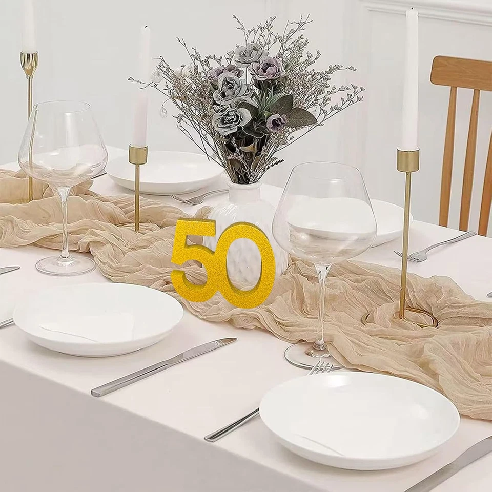 Zahl 50 Aufsteller Glitzer Goldene Hochzeit Geburtstag Jubiläum - Bild 4 von 4