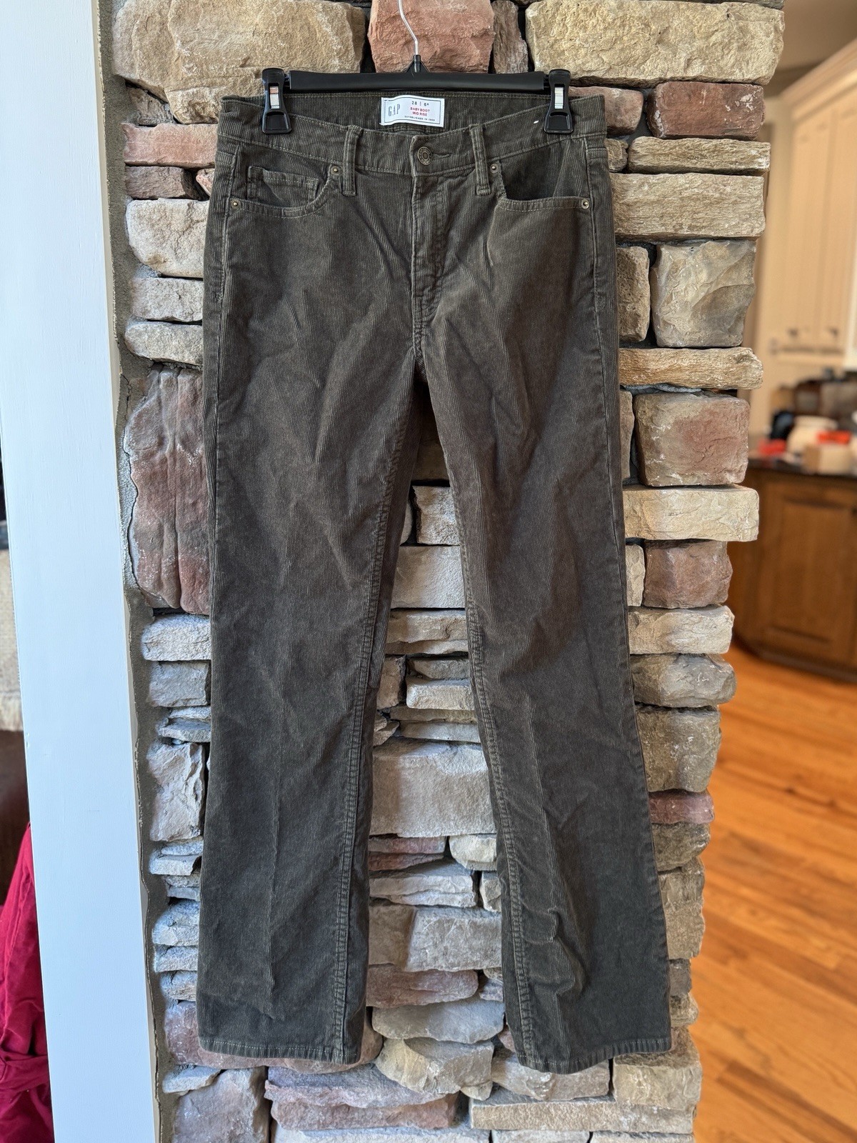 Gap Women's Corduroy pants Baby Boot Mid Rise Olive Size 6R (28)