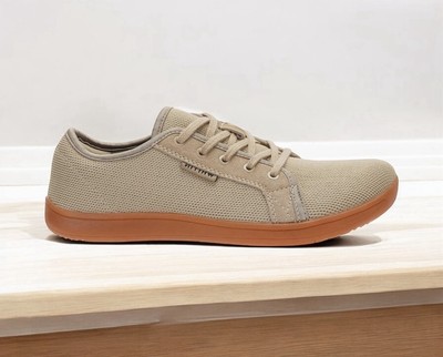 Whitin Unisex Minimalist Barefoot Shoes Brown Gum Tan Knit Lace Up Size  Us