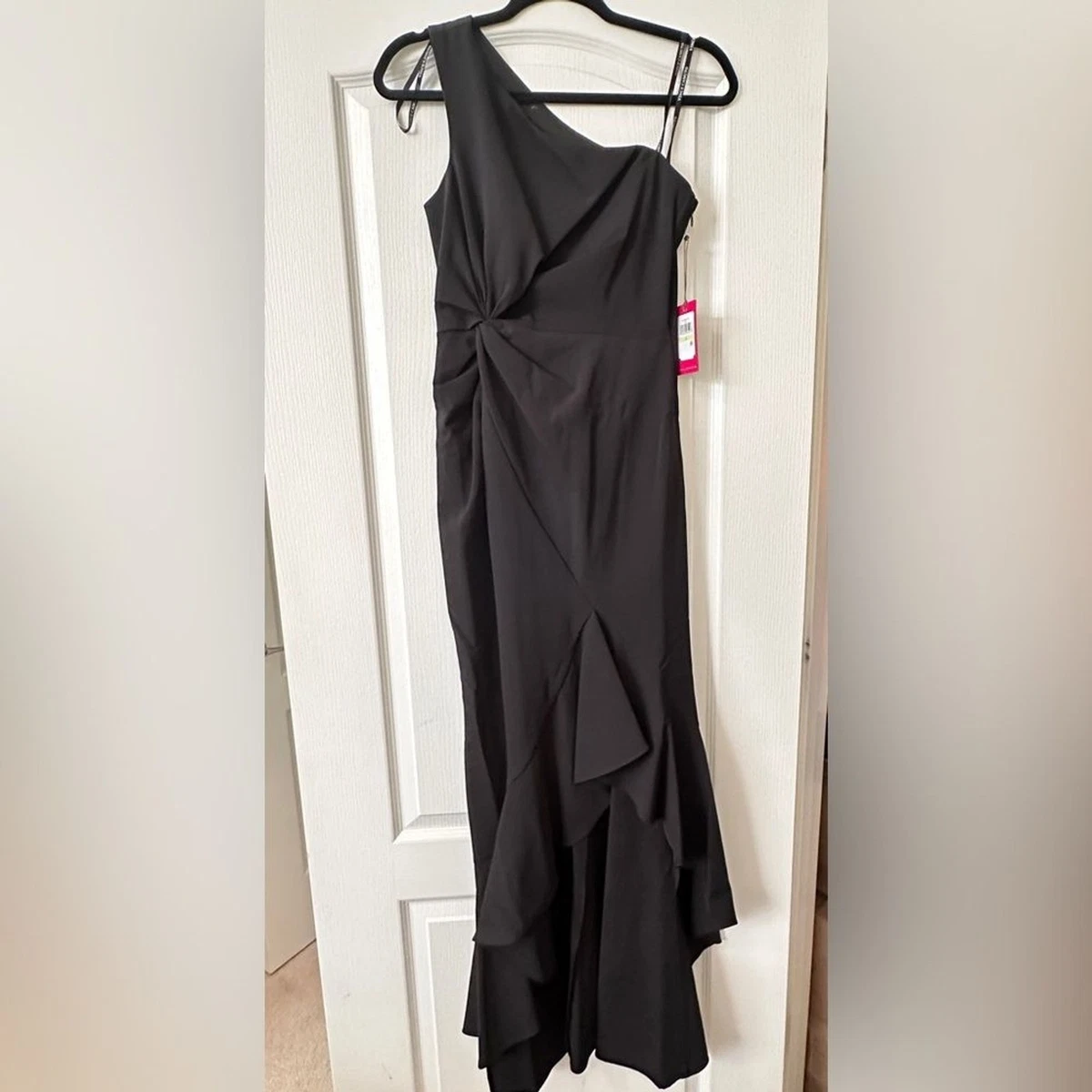 vince camuto one shoulder black dress Vince Camuto Draped One-Shoulder Crepe Gown - Black - 25% Off