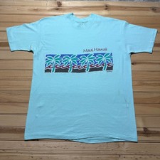 Vintage 1989 Hanes Maui Hawaii Palm Trees Tropical Beach Graphic T-Shirt USA XL