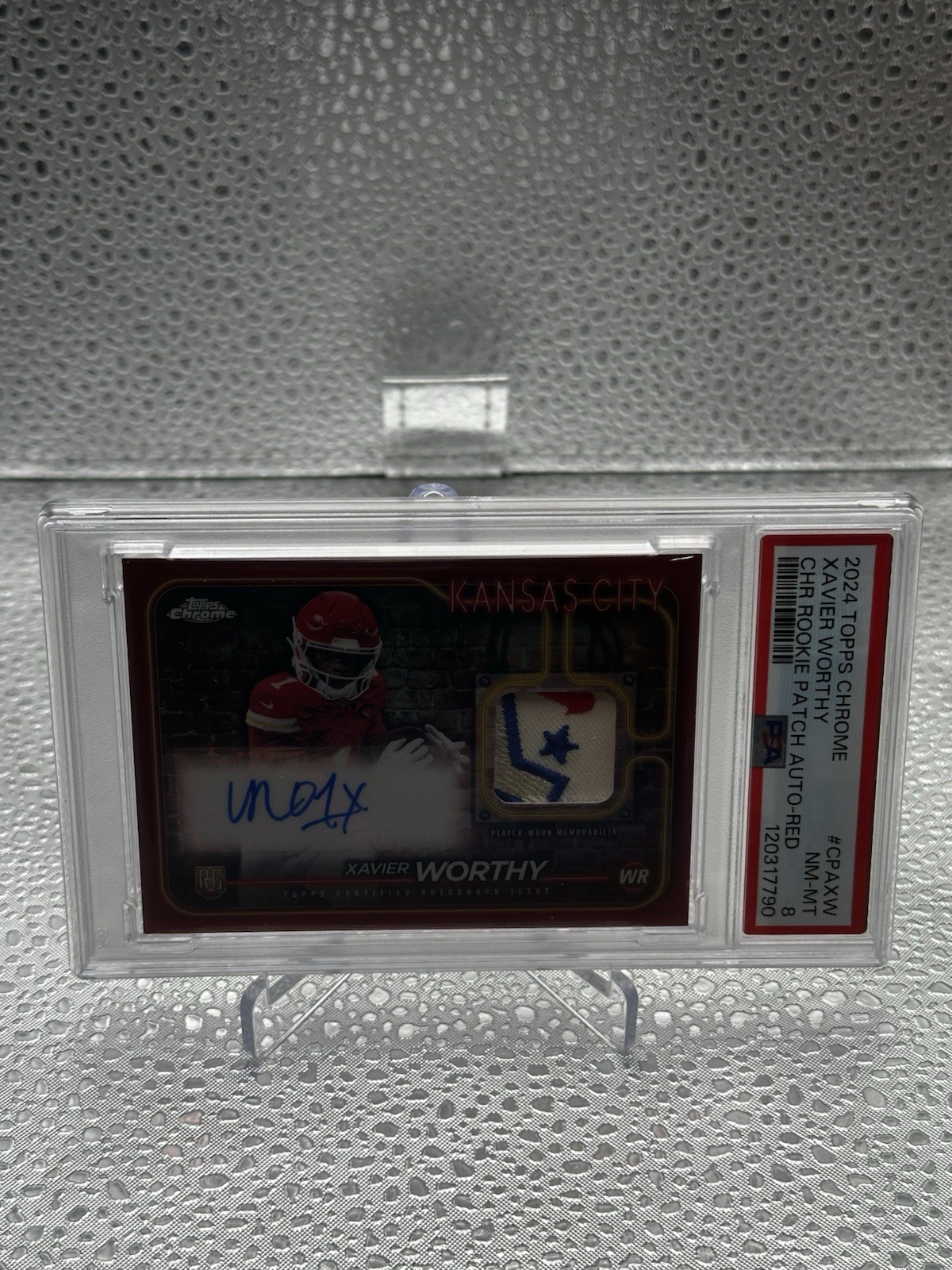 Xavier Worthy Topps Chrome Topps Chrome Rookie Patch Autographs #CPAXW Red