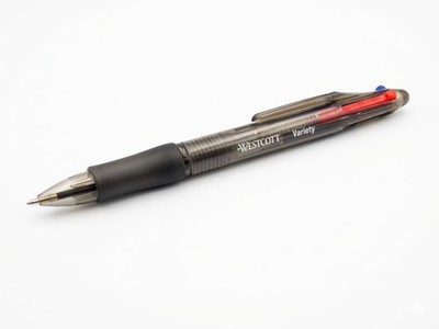 Westcott 4-Farb-Kugelschreiber Variety 1,0mm gummierter Griff Blau Schw. Rot Gr.