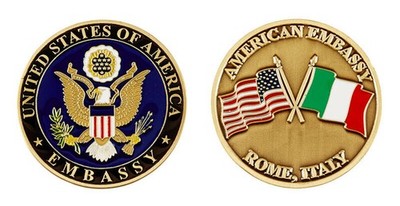 New Challenge Coin Company American Embassy Rome Challenge Coin 1.75in CC-1065