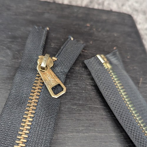 Vintage Ideal Zipper Seperating Brass Black 20" Zipper