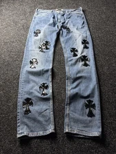 Vintage Levi’s 90s Archival Chrome Hearts Style Cross Denim jeans Men’s W34 L33